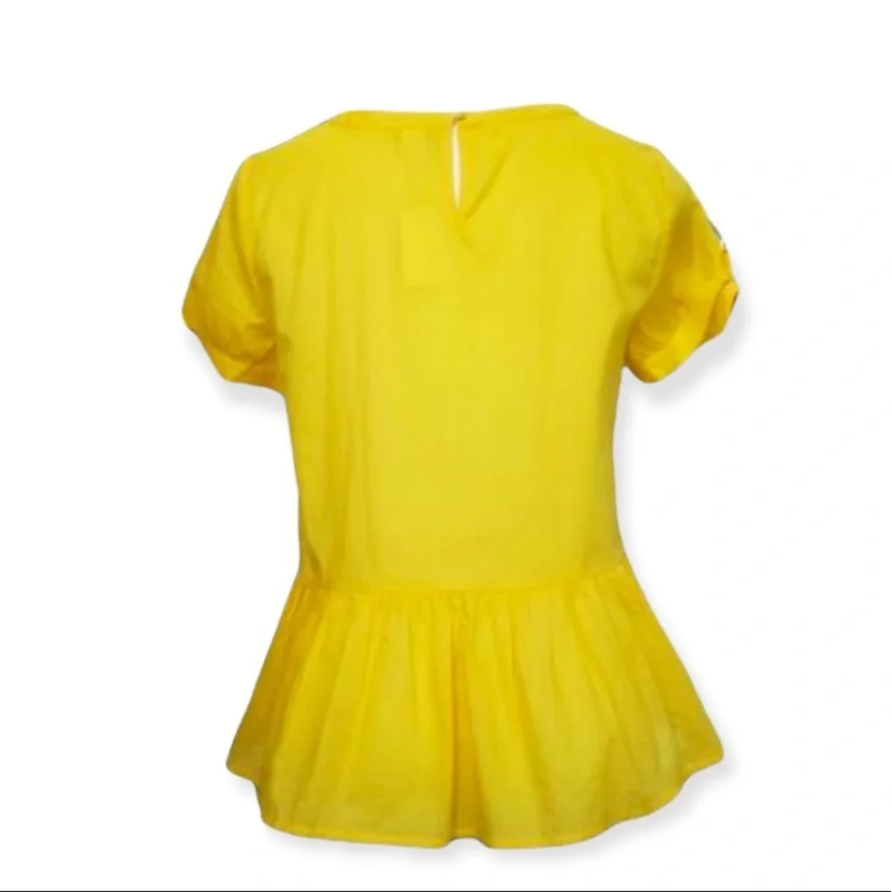 J. Crew Yellow Peplum yellow Blouse women’s top Sz 2